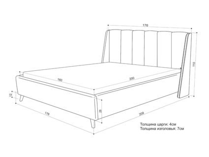 Кровать Sontelle Style Skordia Mikki beige 200х190
