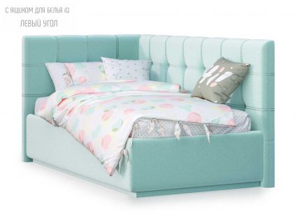 Кровать Nuvola Sabina угловая Velutto 14 (с подъемным механизмом) 120х190