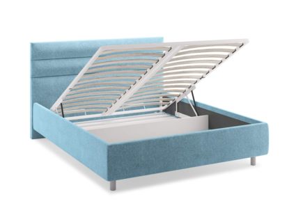 Кровать Сонум Linda Рогожка Голубой (с подъемным механизмом) 90х200