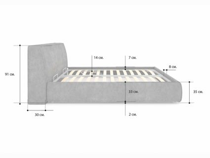 Кровать Сонум Altea Кашемир Горчичный (с подъемным механизмом) 120х190
