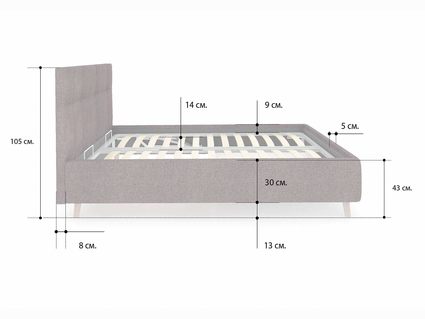 Кровать Сонум Bella Рогожка Льняная 160х190