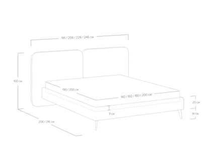 Кровать Сонум Brooklyn Экокожа Белая 200х200